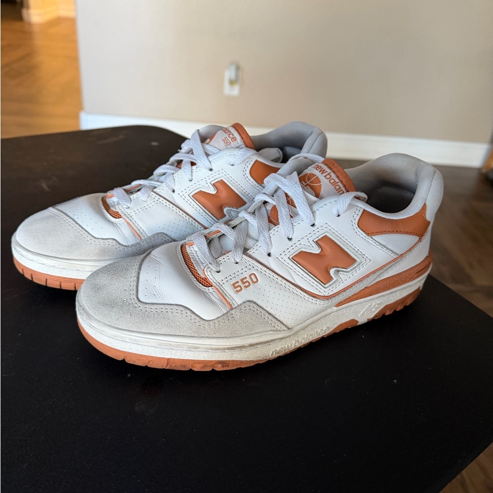 New Balance 550 White and Orange Sneakers
